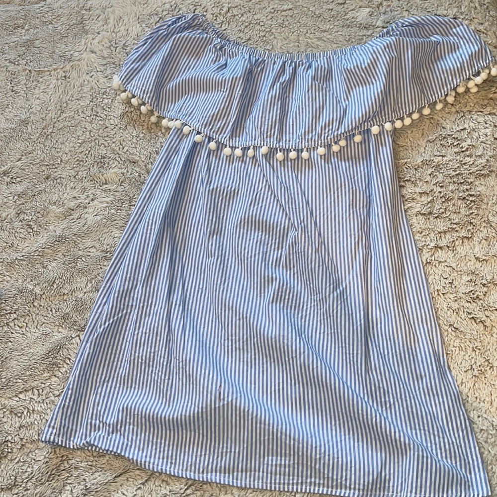 Flowy off the shoulder dress.